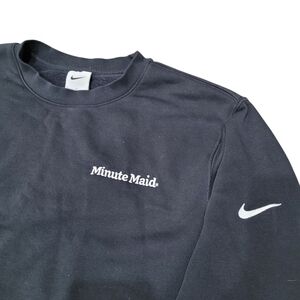 Y2K Nike X Minute Maid Black Crewneck Sweatshirt Top Size: Large